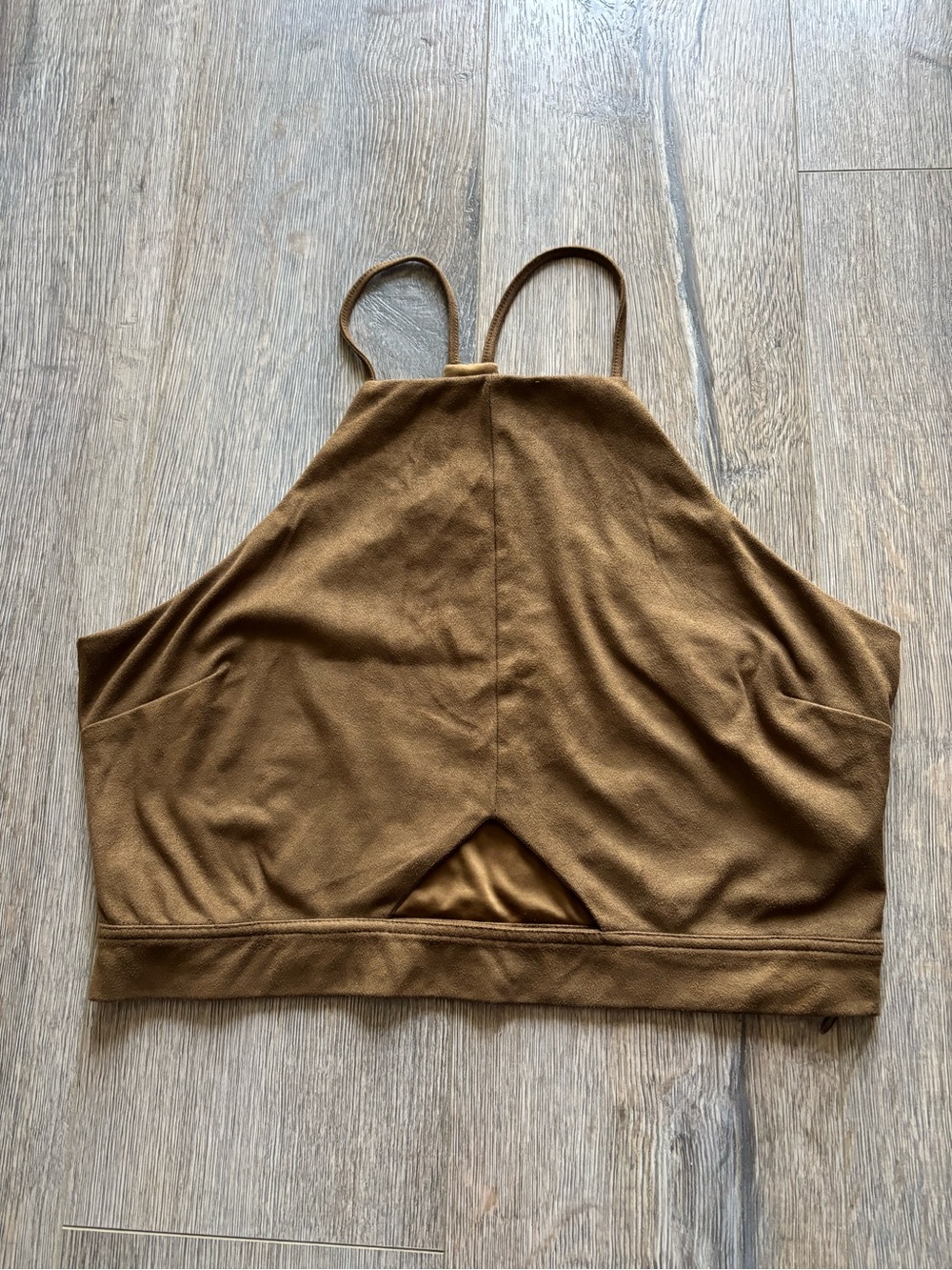 Kendall & Kylie Camel Brown Halter Crop Top